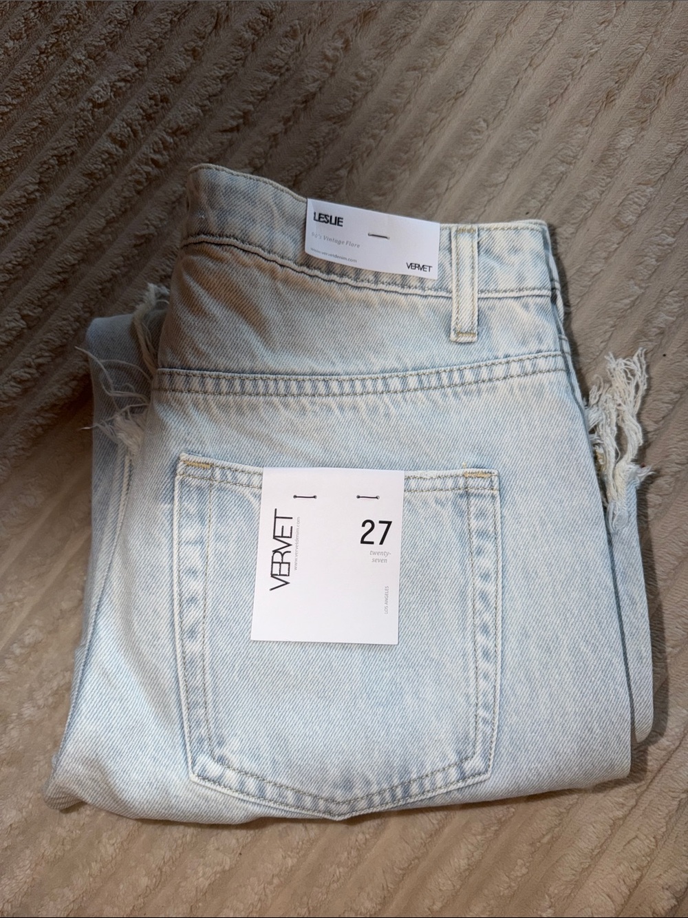 Women’s High-Rise Distressed Crop Jeans — Light Wash Denim - Picture 2 of 5